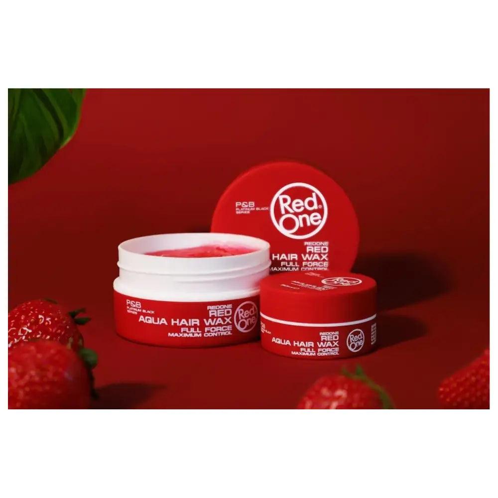 Cera Red One Aqua Hair Wax en envase rojo, ideal para peinados perfectos