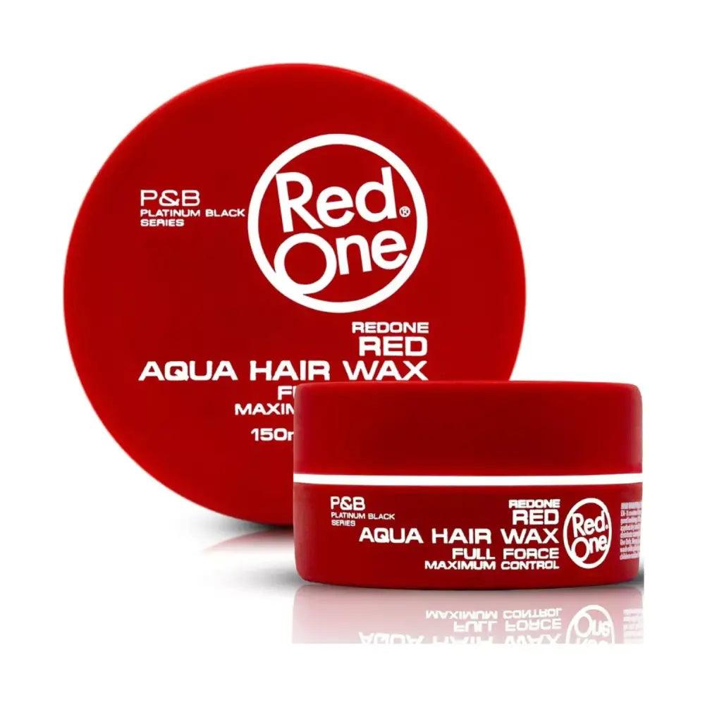 Cera Red One Aqua Hair Wax Red 150ml en envase rojo para estilo y fijación duradera