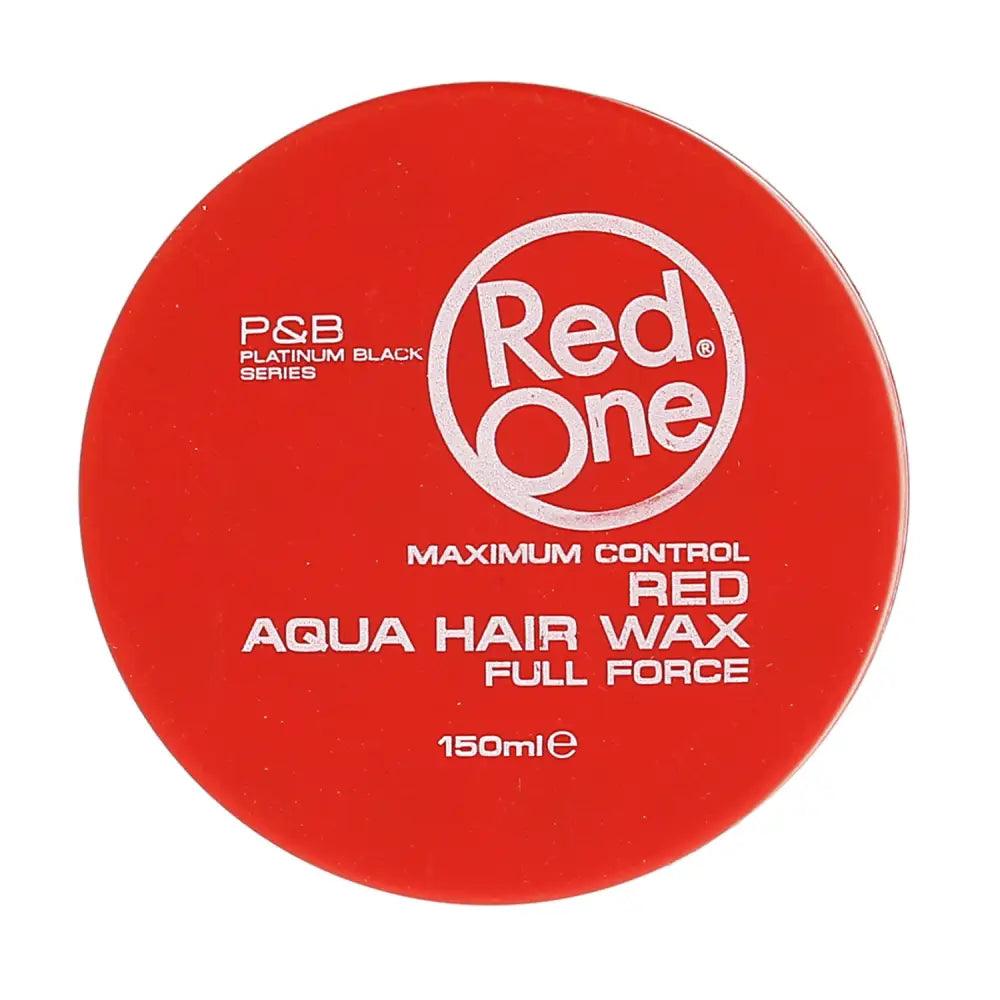 Envase de Cera Red One Aqua con fórmula de máximo control para peinados increíbles