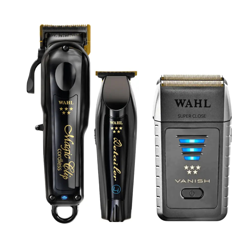 Tres cortadoras Wahl Magic Clip inalámbricas con acentos metálicos