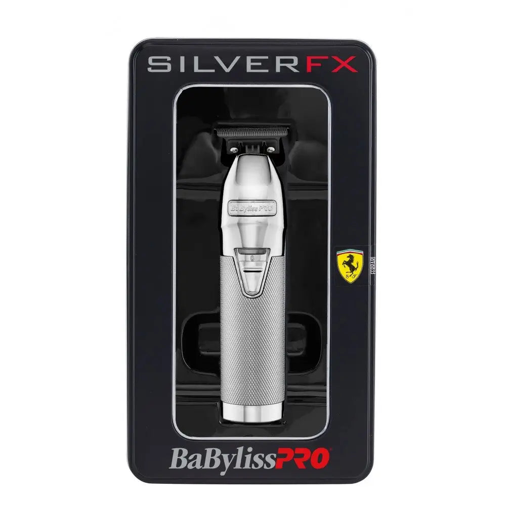 Cortadora BaBylissPRO SilverFX con cuchilla en T y diseño Ferrari, perfecta para estilistas