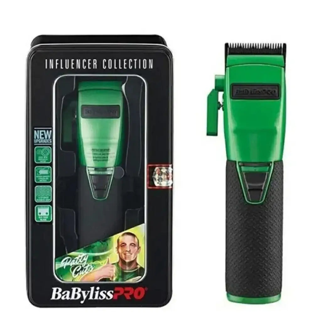 Cortapelo BaBylissPRO inalámbrico verde y negro de la Influencer Collection con agarre texturado