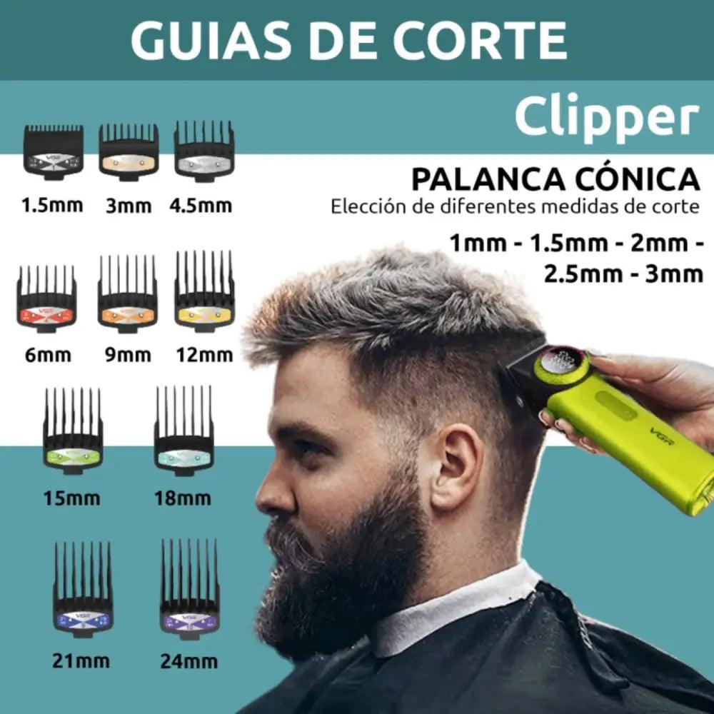 Guías de corte para Cortapelo Vgr 001, cabello color verde, de 1.5mm a 24mm