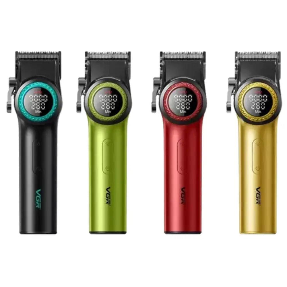 Cortapelo VGR001 Clipper en negro, verde, rojo y dorado con pantalla digital y alta potencia
