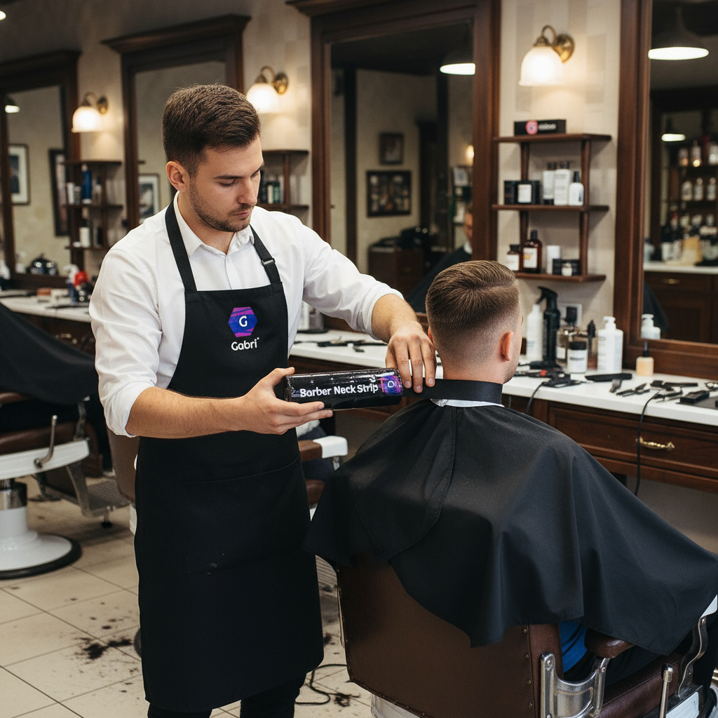 Pack 5 Papel Cuello Para Barbería Peluquería Cubre Cuello Negro