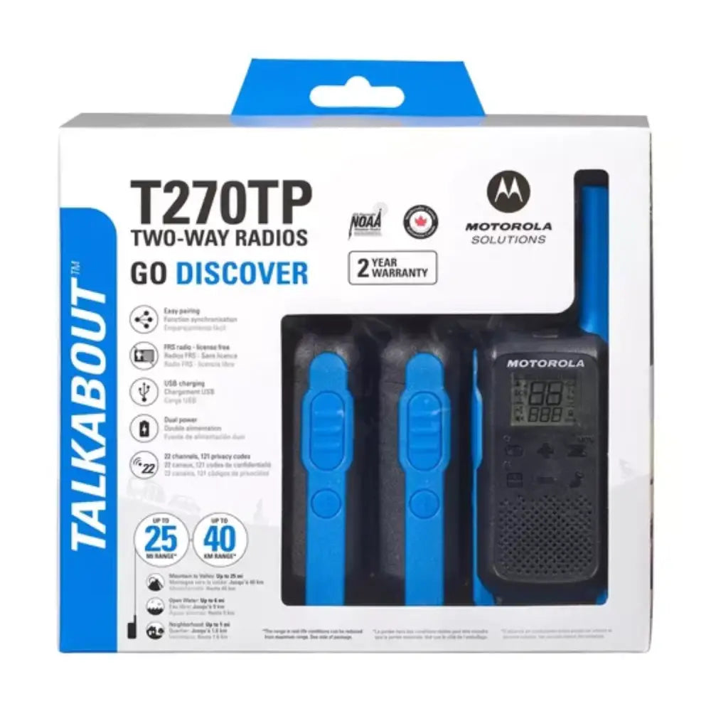 Kit 3 Radios Motorola T270tp Talkabout 22 Canales 40km - siemprecompra