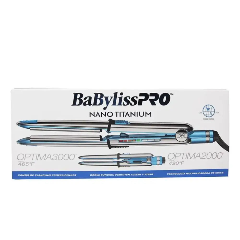 Set de plancha Babyliss Plancha Optima 3000 y mini 2000 con barriles de diferentes tamaños