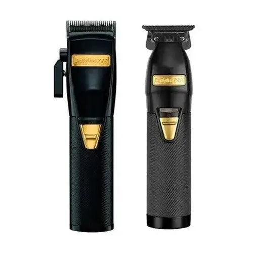 Kit Babyliss Pro Máquina De Corte + Trimmer Black Fx Combo en elegante negro y dorado