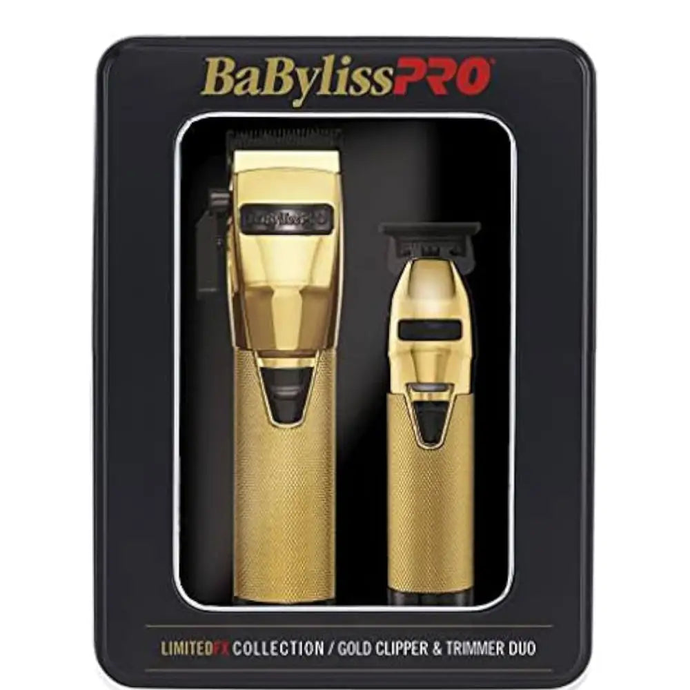 Kit BabylissPRO Cortadora Desvelladora Gold Black en elegante caja negra