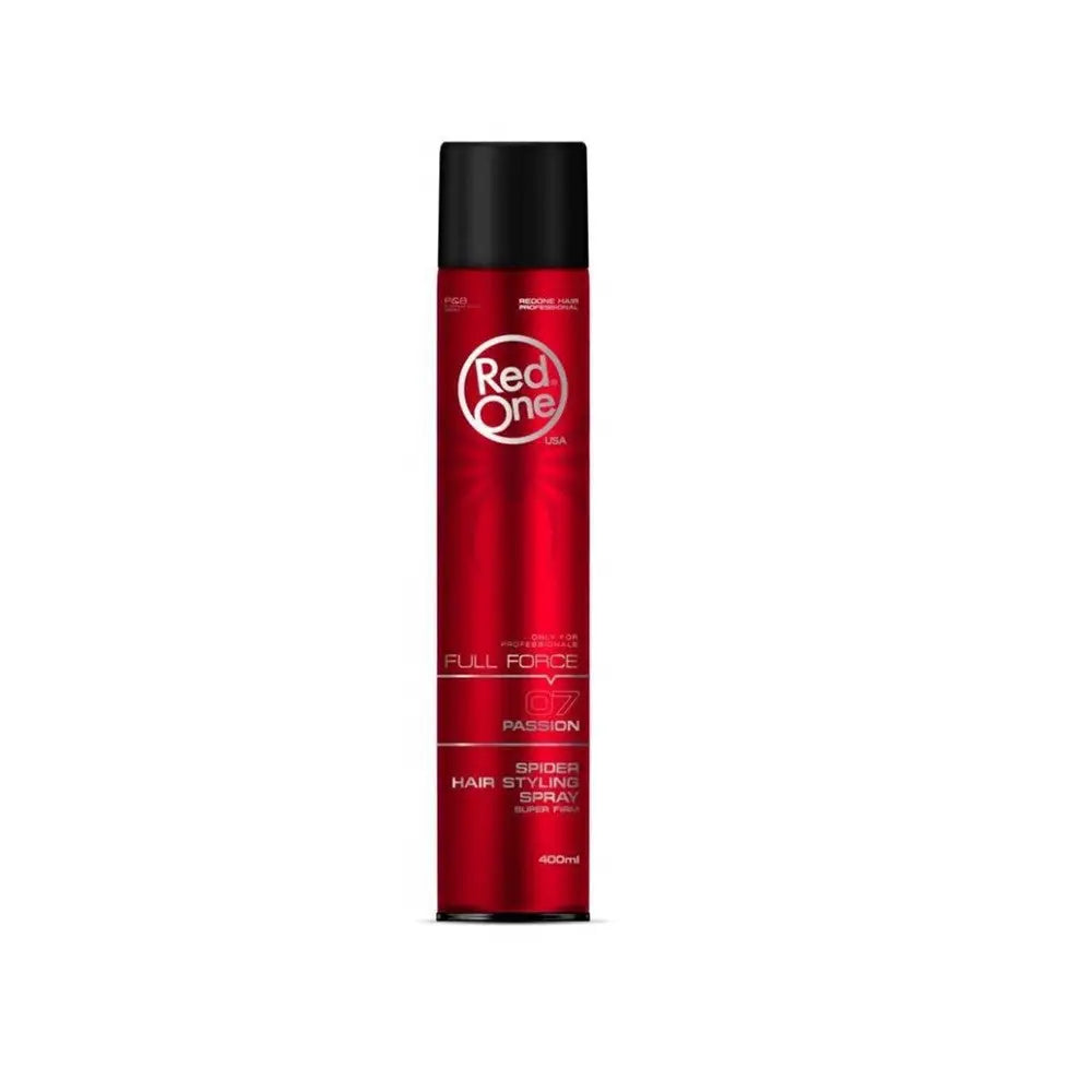 Laca Red One con fuerza total pasión para fijar tu pelo, spray fijador de cabello