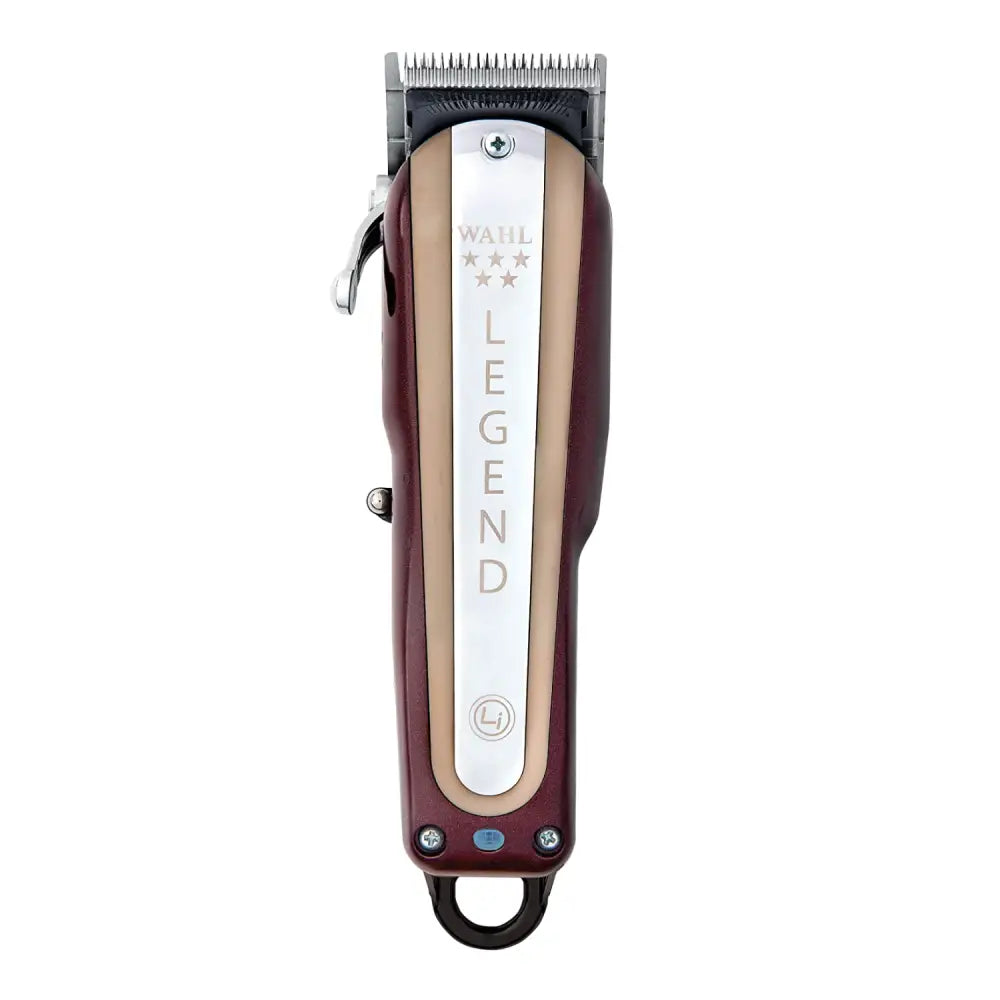 Cortadora Wahl Profesional Legend Cordless con diseño burdeos y dorado