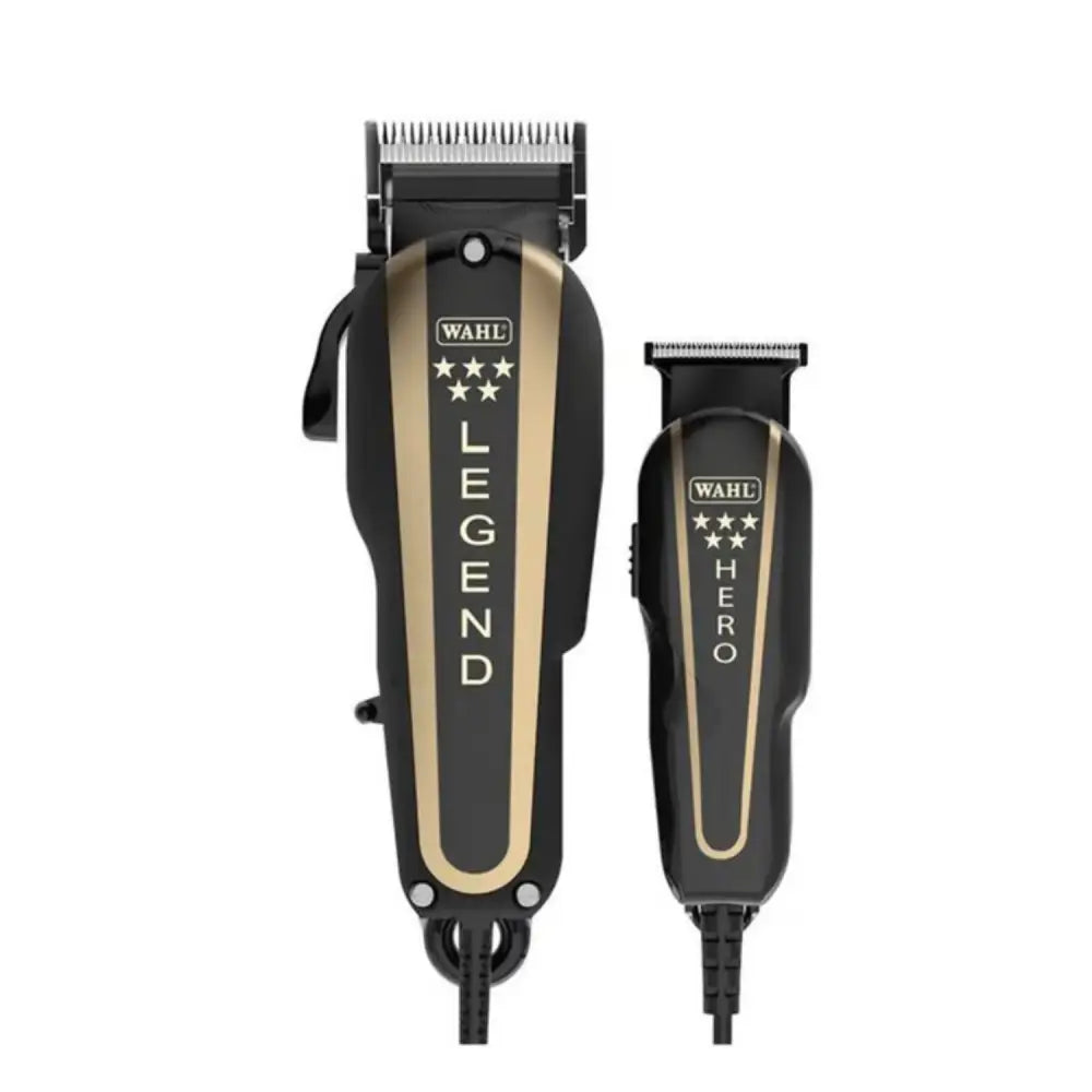 Set de corte Maestro Wahl Legend en negro y dorado, combo profesional Wahl