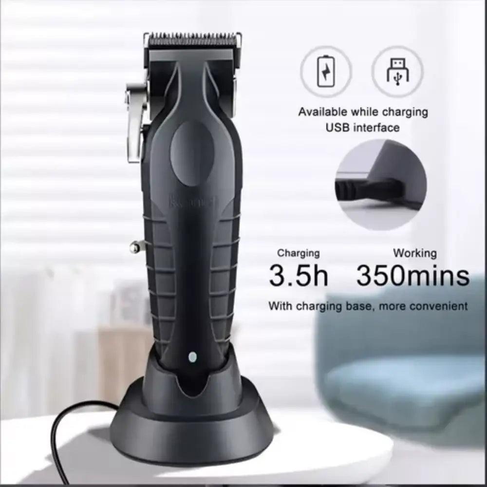 Cortapelo inalámbrica Maquina Kemei 2296 con base de carga en acero inoxidable