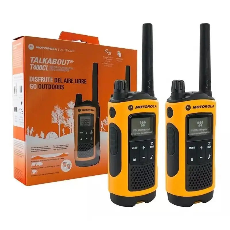 Motorola T400CL Radio Comunicador 35Millas en amarillo y negro con empaque