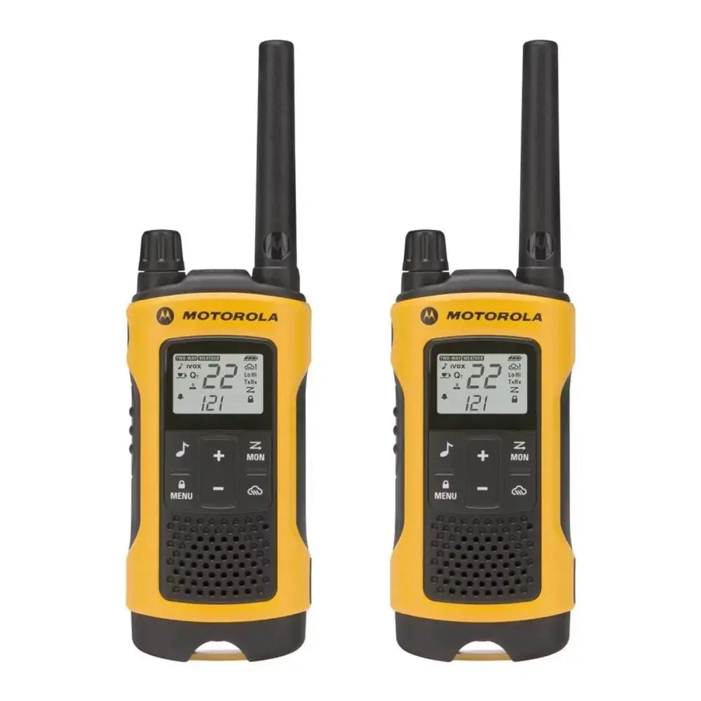 Radios Motorola T400CL amarillos y negros con pantalla LCD, radio comunicador 35Millas