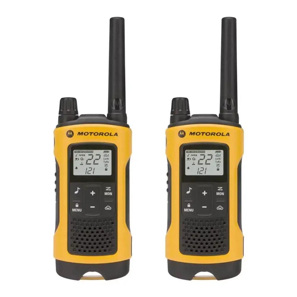 Radios Motorola T400CL amarillos y negros con pantalla LCD, radio comunicador 35Millas