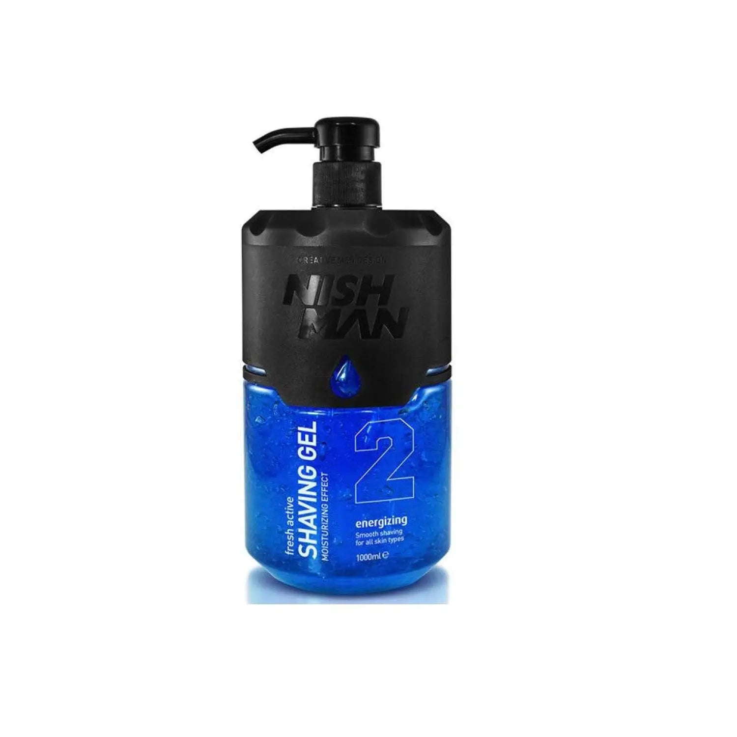 NishMan Gel Para Afeitado N°2 Energizing 1000 ML - Fijadores para el Cabello