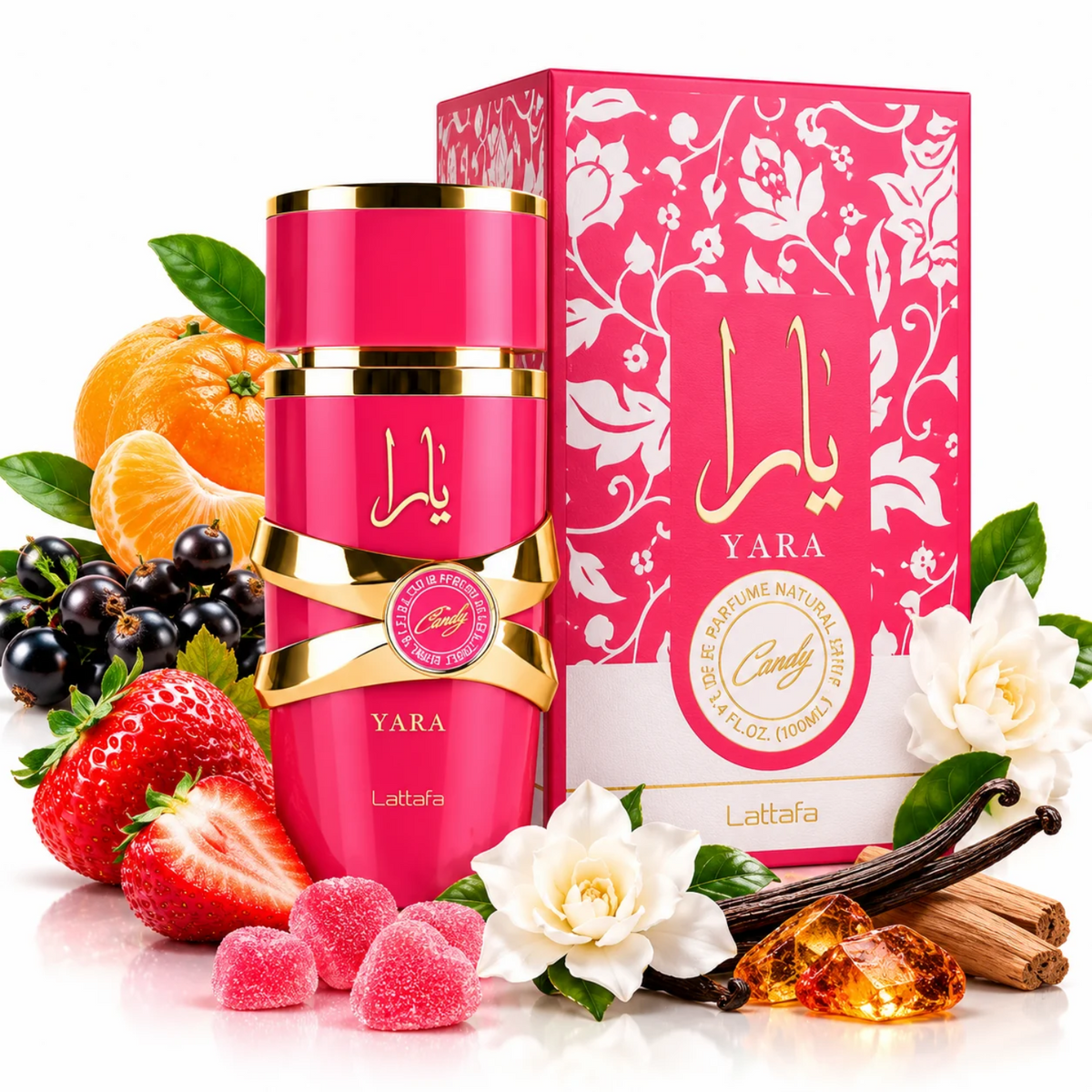 Perfume Lattafa Yara Candy Eau de Parfum 100 ml para Mujer – Fragancia Dulce y Frutal
