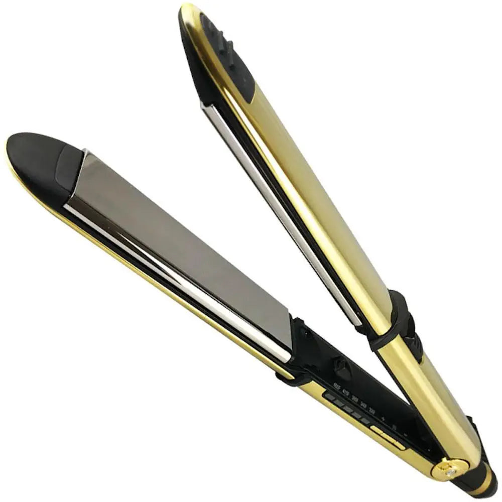 Plancha BabylissPro Nano Titanium Optima 3000 Gold con placas metálicas en negro y dorado