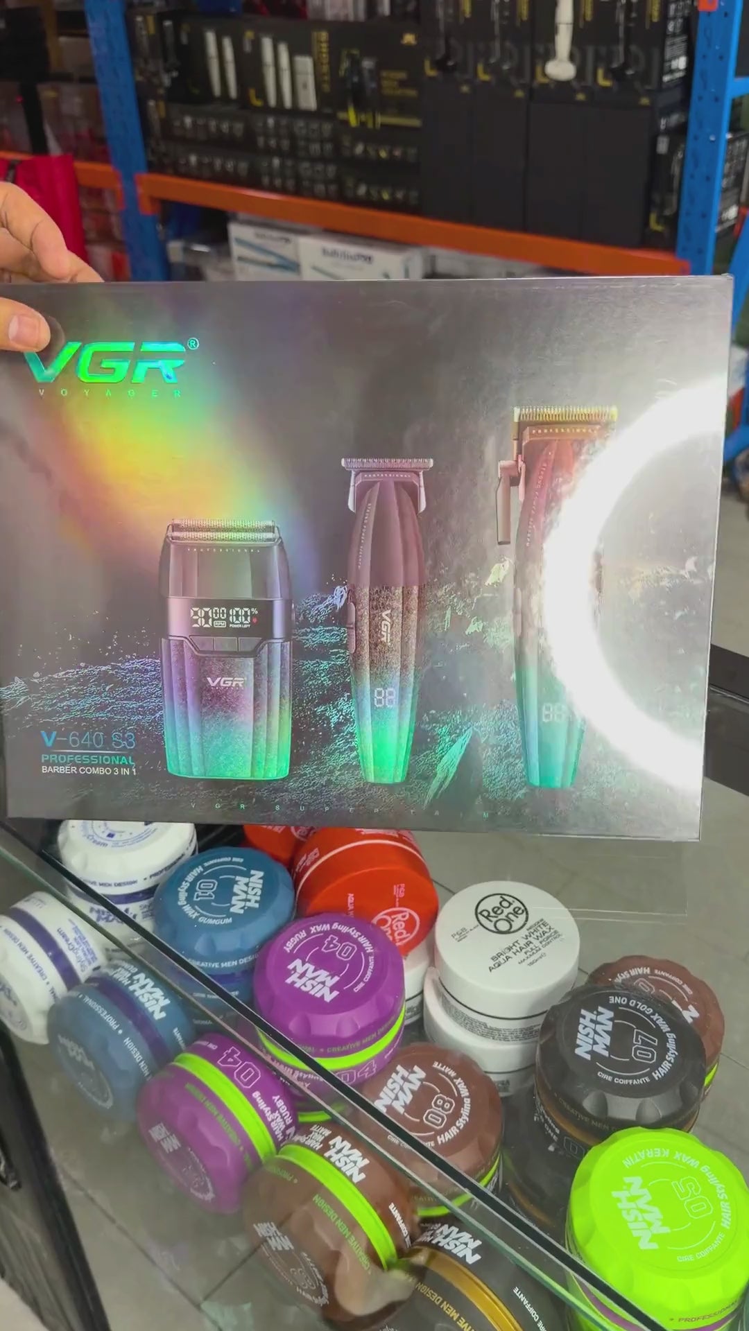 Cargar vídeo: Barber Combo VGR V-640S3 Cortadora, Patillera y Afeitadora 3 en 1 Azul