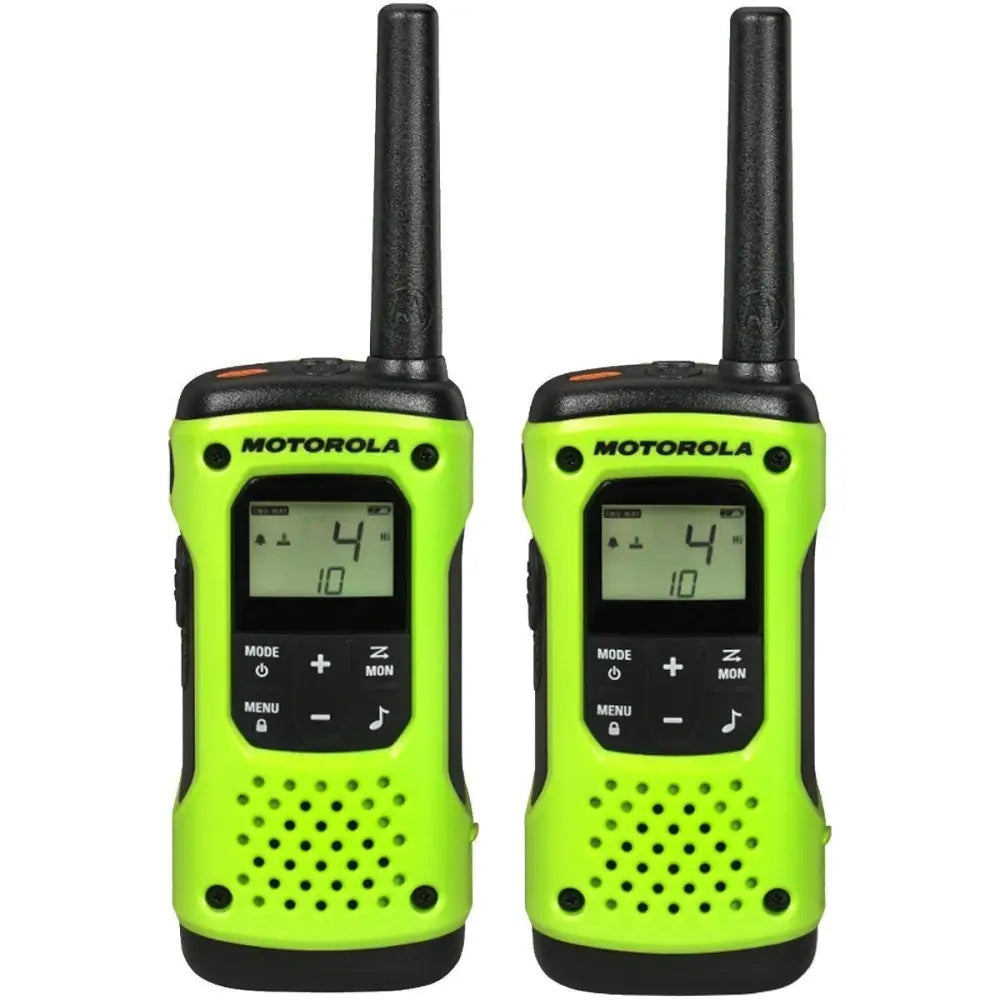 Par de radios comunicadores Motorola T600 35 millas en verde neón con pantalla digital