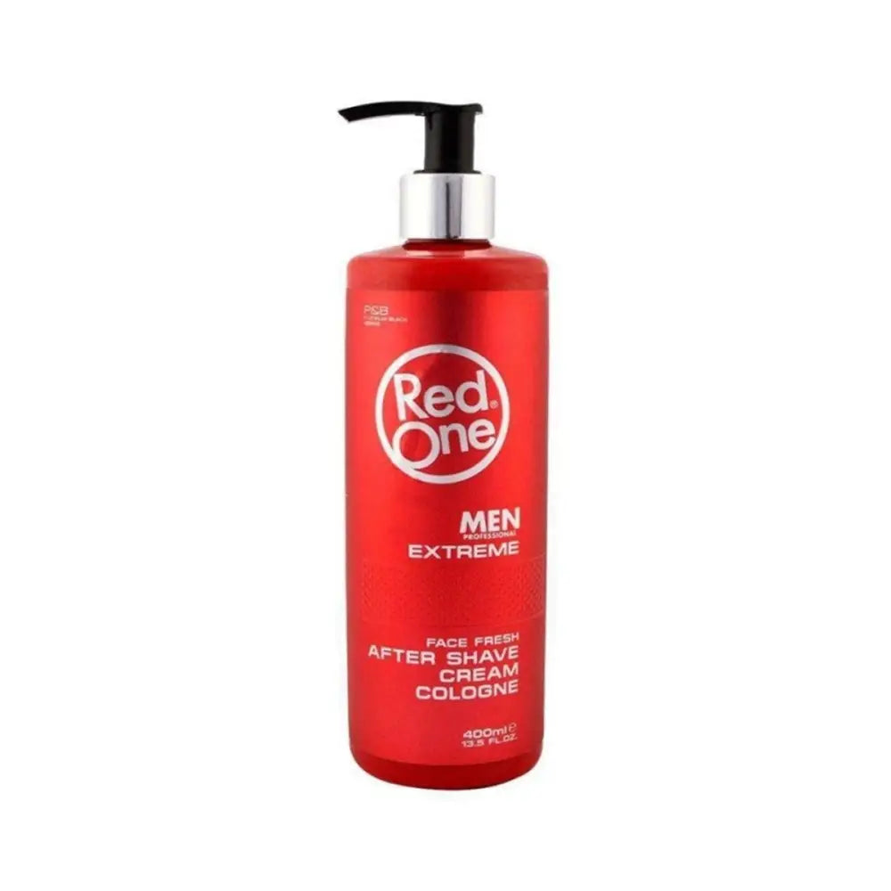 Crema after shave Red One en botella roja de 400ml, perfecta para un cuidado extremo