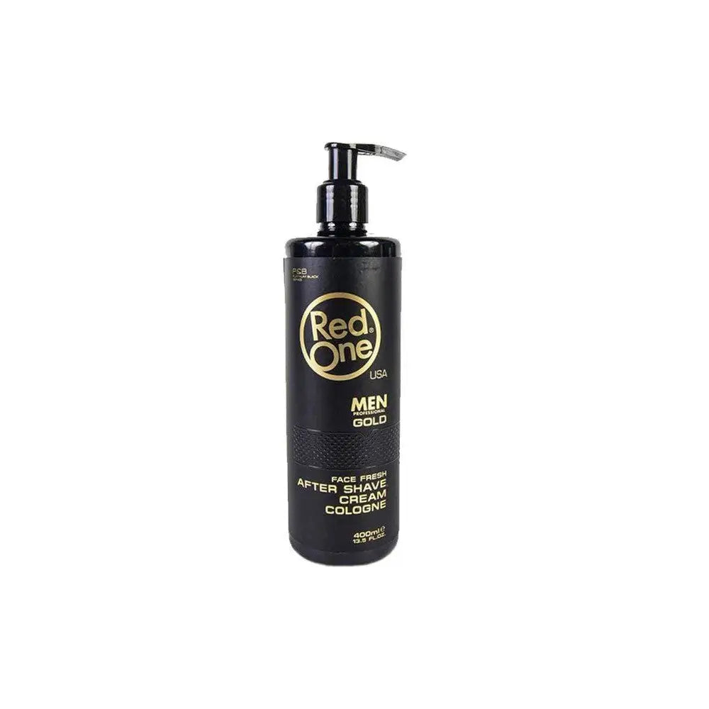 Botella negra de Red One After Shave Crema de 400ml con dosificador