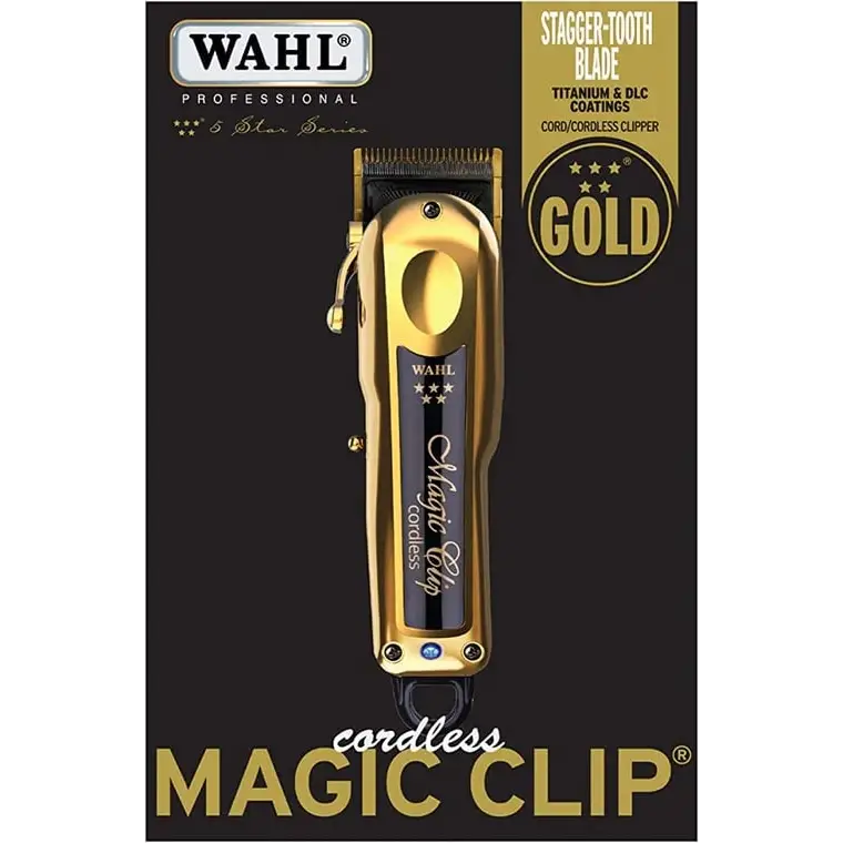 Cortadora Wahl Combo Oro con Magic Clip Oro y Detailer Li Oro en dorado y negro