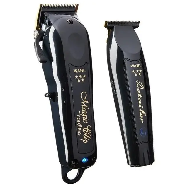 Cortadoras de pelo Wahl Cordless Barber Combo Negro con letras doradas