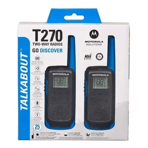 RADIO COMUNICADOR - Walkie-Talkies Motorola T270 Radiocomunicador 25 Millas Azul Y Negro