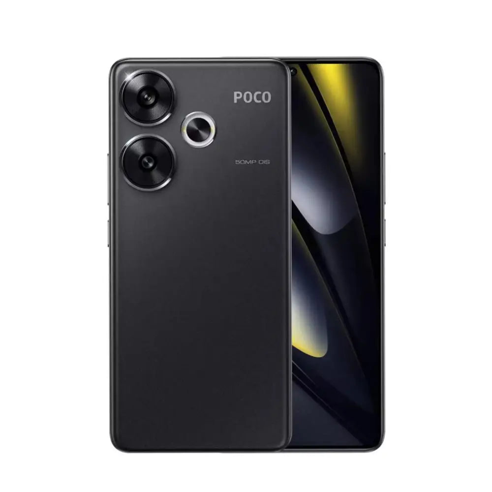 Xiaomi Pocophone F6 en color negro con cámaras traseras duales y Dual Sim